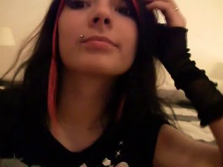 Emo Girl With Pierced  Gets Naked On Webcam